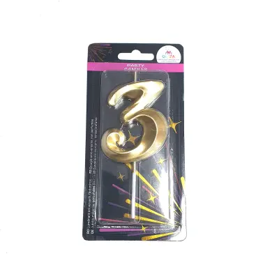 3, lumanare cifra aurie